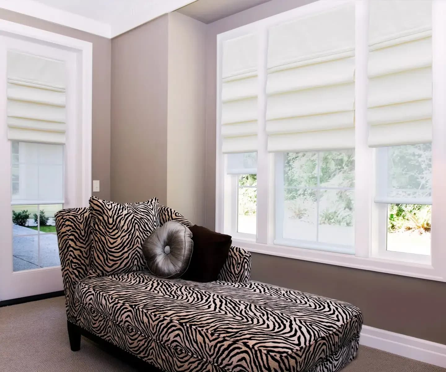 Luxury Roman Shades installed in a home