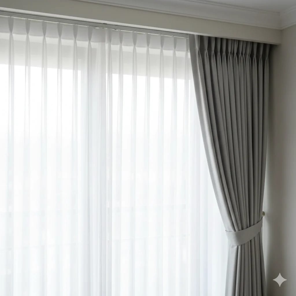 Sheers installed in a home