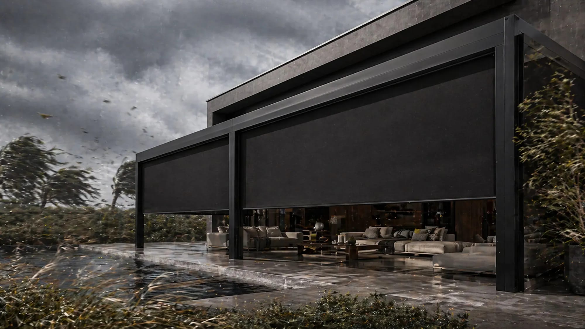 Motorized Outdoor Blinds for Effortless Control